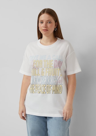 T-shirt QS en blanc : devant