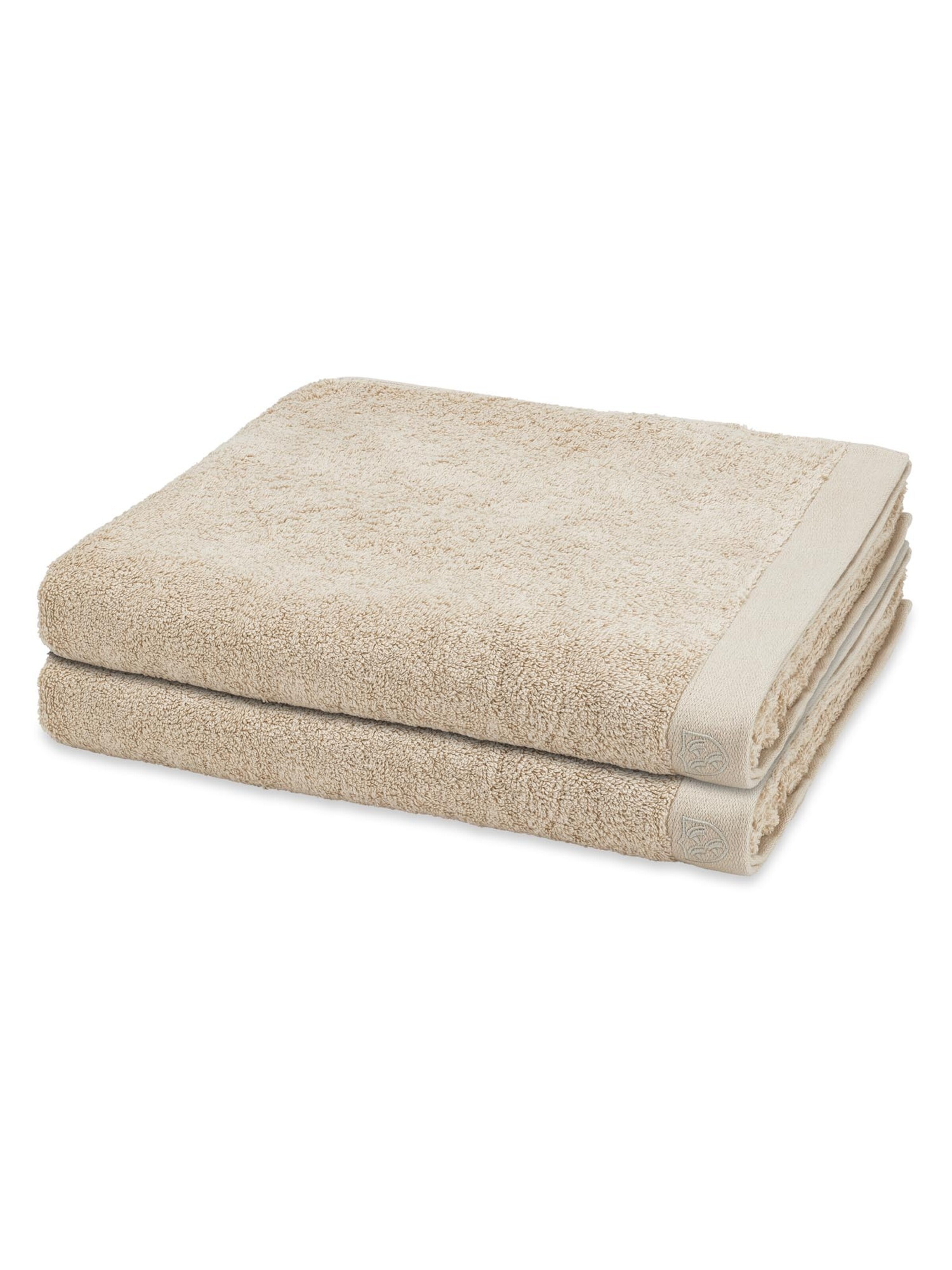 ROSS Handtuch 'Doubleface Stripes'‌‌‌‌‌‌‌‌ in Beige: Vorderseite