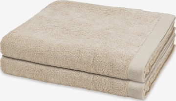ROSS Handtuch 'Doubleface Stripes' in Beige: Vorderseite