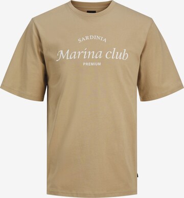 T-Shirt 'Ocean Club' JACK & JONES en beige : devant