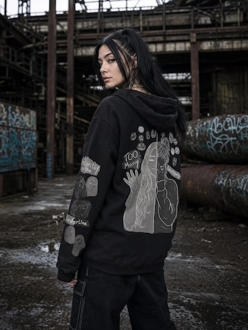 Sweat-shirt 'Borderline - heavy oversized Hoodie 500GSM' JustDepressed Clothing en noir