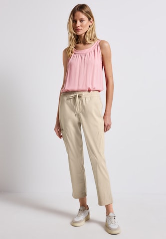 STREET ONE Slimfit Broek in Beige