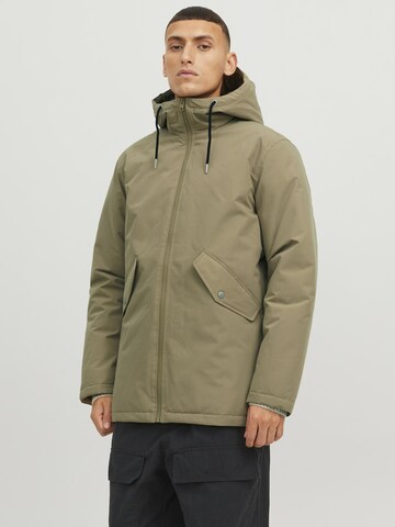 Parka mi-saison 'Loop' JACK & JONES en vert : devant