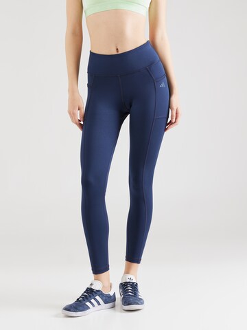 ADIDAS GOLF Skinny Workout Pants in Blue: front