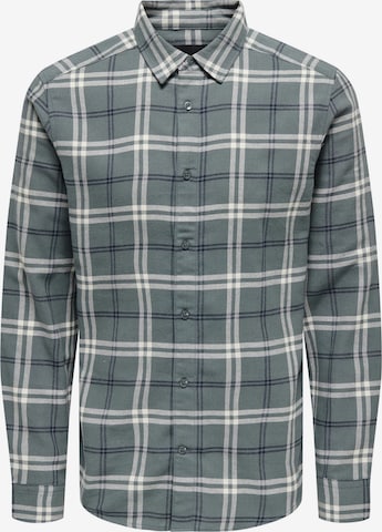 Only & Sons Regular fit Overhemd in Groen: voorkant