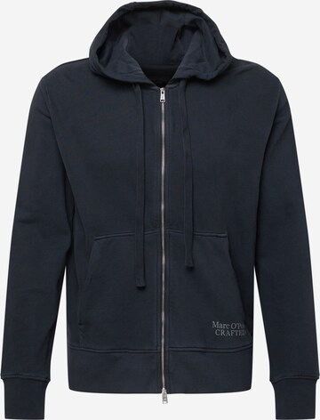 Marc O'Polo Zip-Up Hoodie in Blue: front