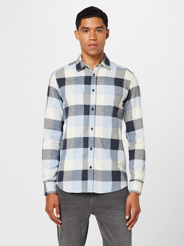 Only & Sons Slim fit Button Up Shirt 'Gudmund' in Blue: front