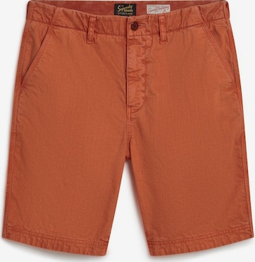 Coupe slim Pantalon chino 'Officer' Superdry en orange : devant