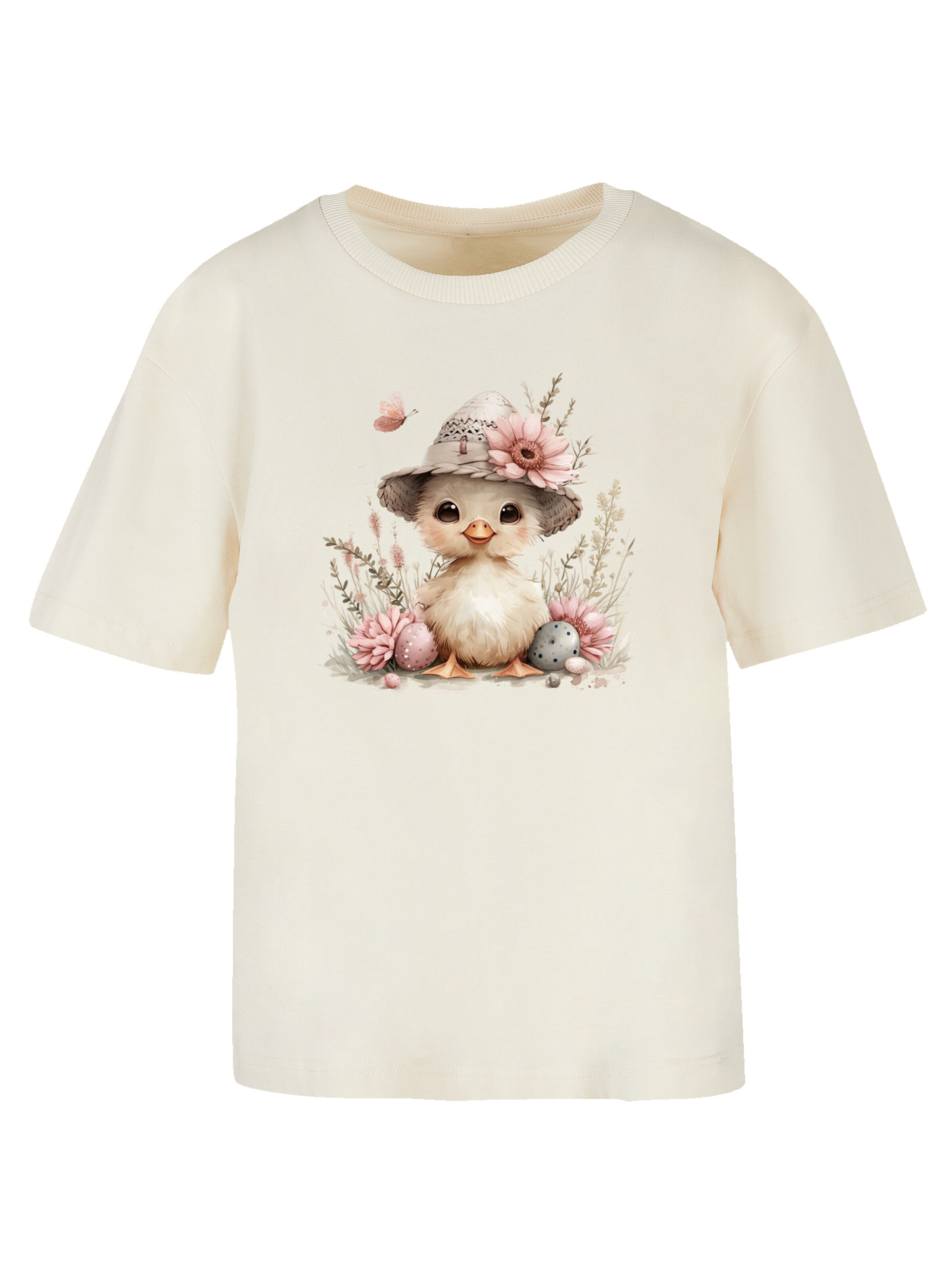 F4NT4STIC Shirt 'Süßes Oster Küken mit Hut' in Beige: front