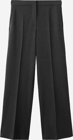 MANGOWide Leg/ Široke nogavice Hlače na crtu 'Daisy' - siva boja: prednji dio