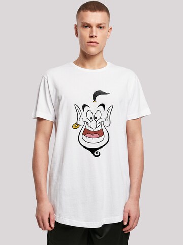 F4NT4STIC Shirt 'Disney Aladdin Genie Face' in Wit: voorkant