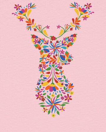 watabout.kids Shirt 'Floral Deer' in Roze