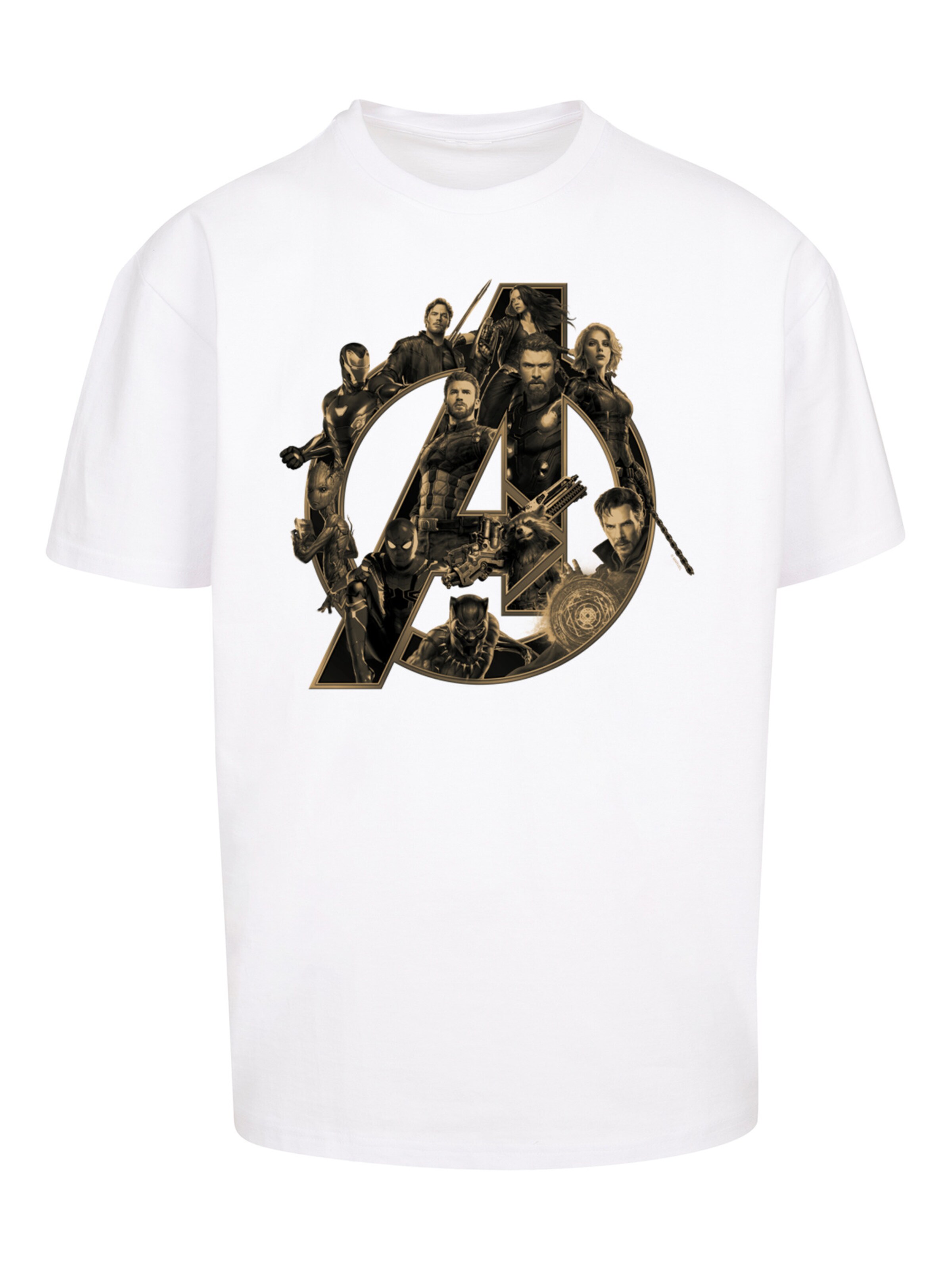 T-Shirt 'Marvel Avengers Infinity War' F4NT4STIC en blanc : devant