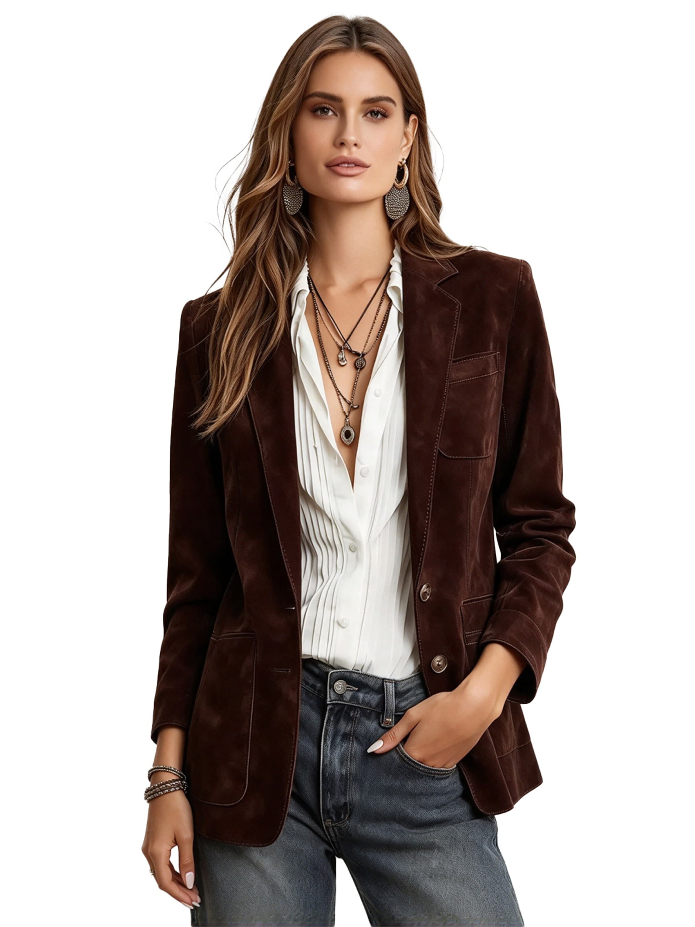 KoJooin Blazer in Brown: front