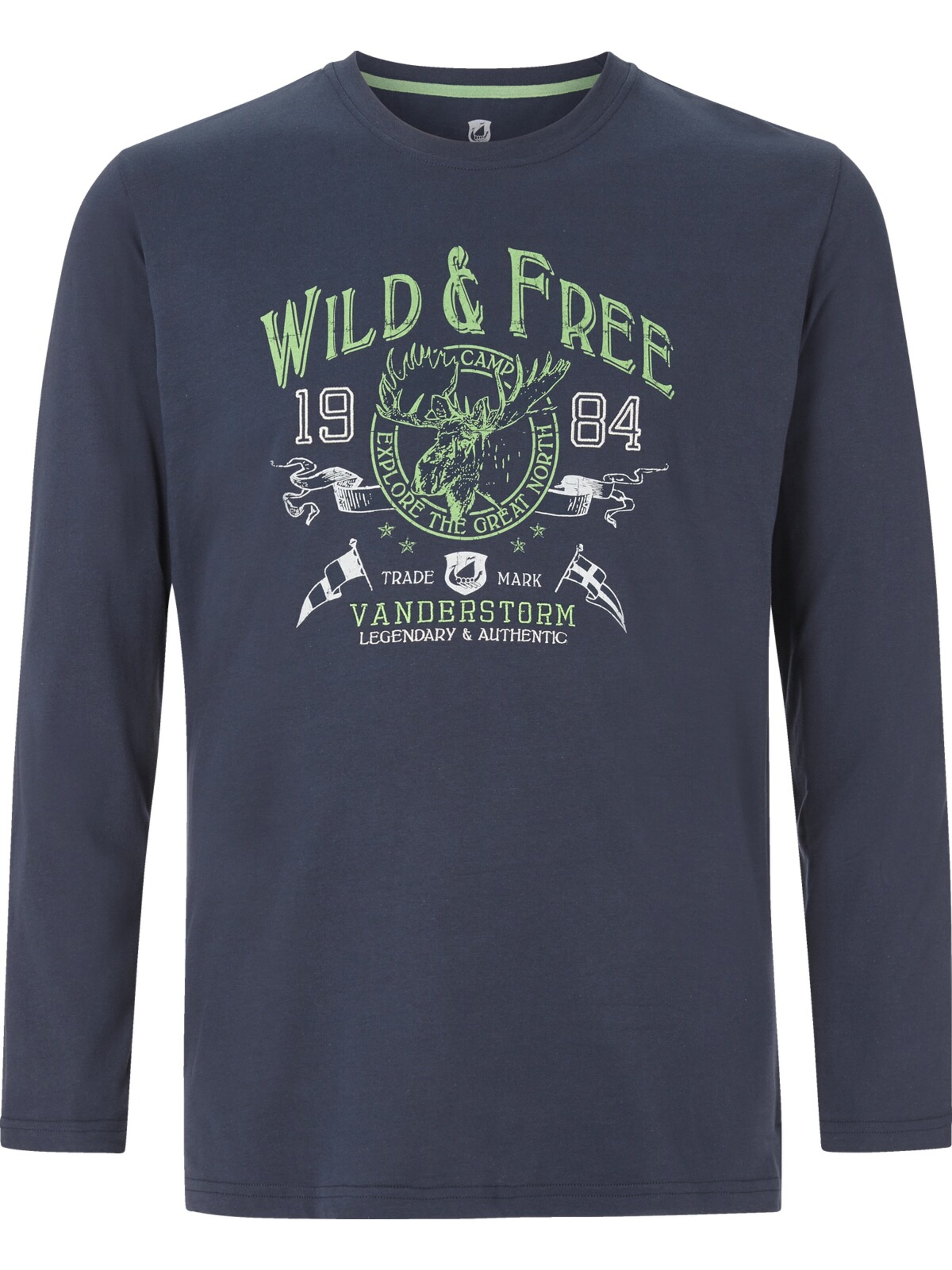 Jan Vanderstorm Langarmshirt ' Staaf ' in Blau: Vorderseite