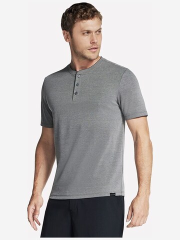 SKECHERS Shirt 'Skechers Off Duty Short Sleeve Henley'‌‌‌‌‌‌‌‌ in Grau: Vorderseite