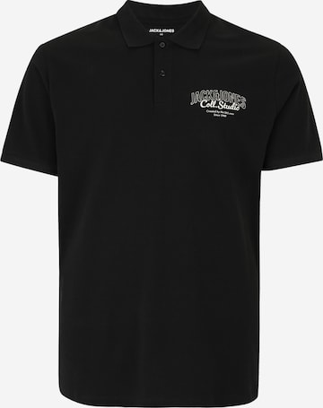 Jack & Jones Plus Poloshirt 'JJMAKOTO' in Schwarz: Vorderseite
