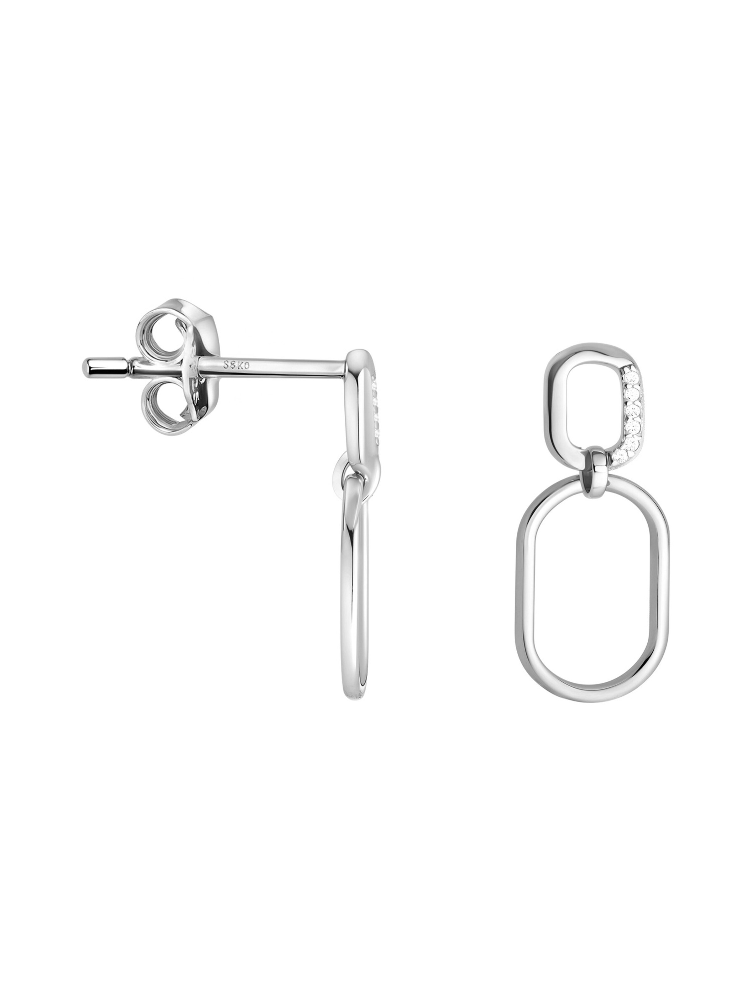 Sofia Milani Ohrringe 'Oval'‌‌‌‌‌ in Silber: Vorderseite