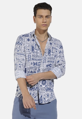 Campus Sutra Regular fit Button Up Shirt 'Travis' in Blue: front