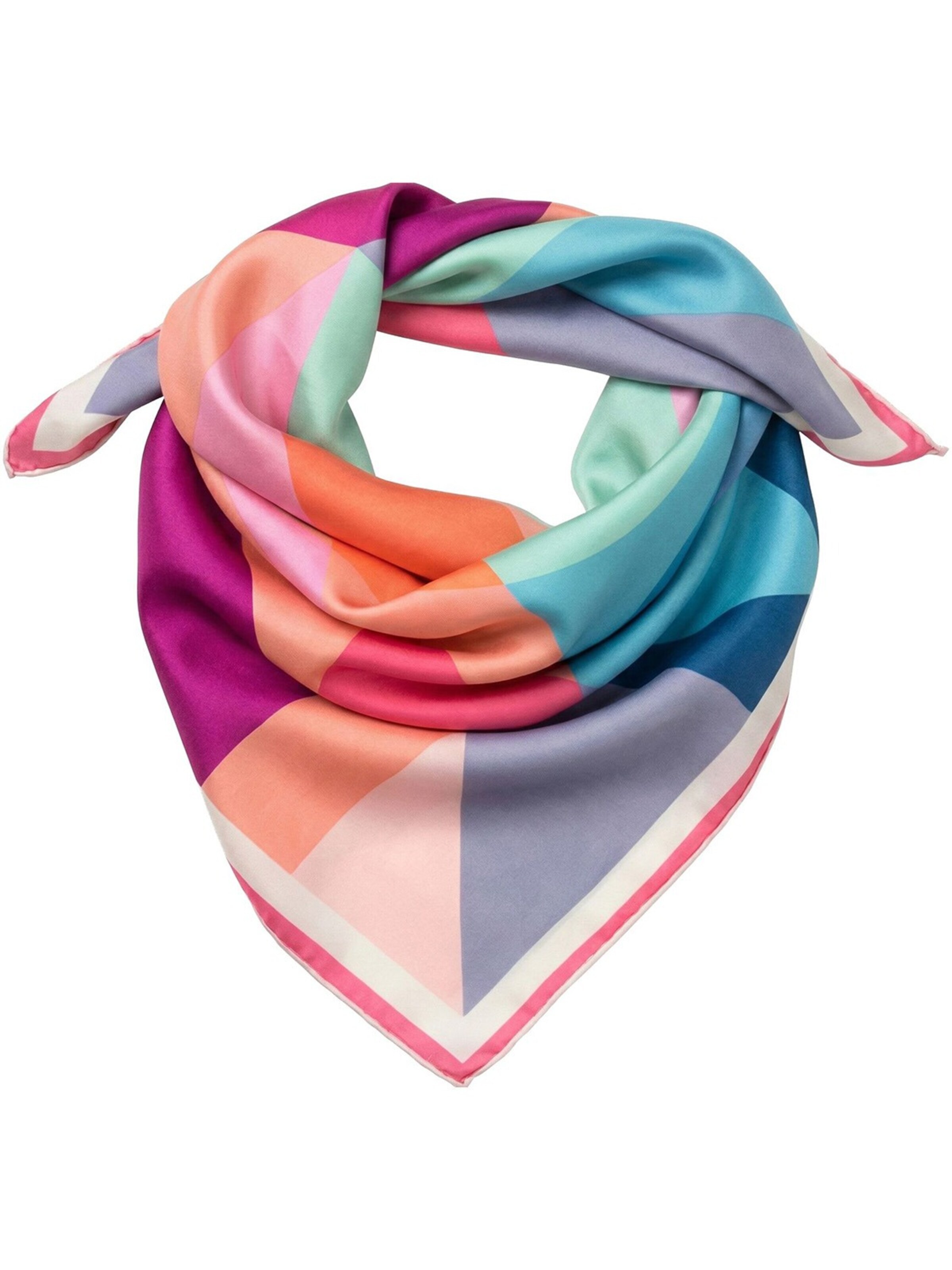 styleBREAKER Shawl 'Geometrisches Nickituch im Colour Blocking Design' in Pink