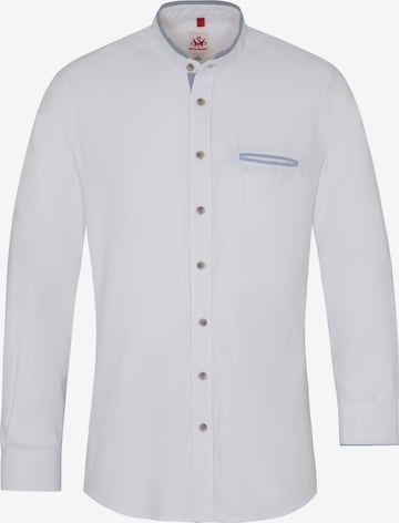 SPIETH & WENSKY Comfort fit Traditional Button Up Shirt 'Demetrius' in White: front