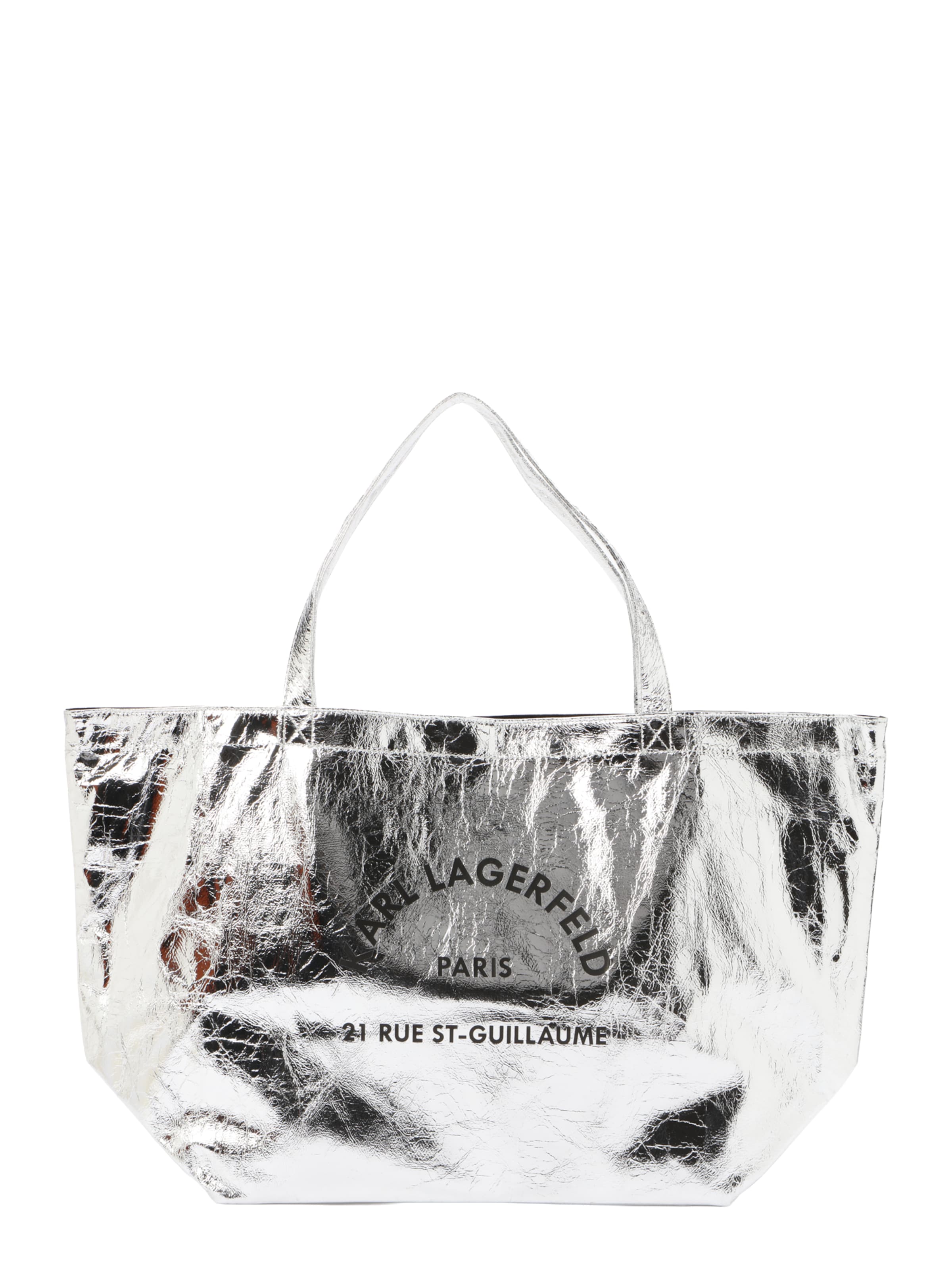 Karl Lagerfeld Μεγάλη τσάντα 'Rue St-Guillaume' σε ασημί: μπροστά