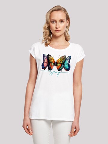 F4NT4STIC Shirt 'Schmetterling Illusion' in White: front