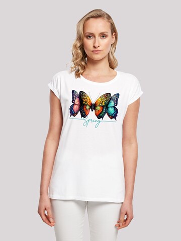 T-shirt 'Schmetterling Illusion' F4NT4STIC en blanc : devant