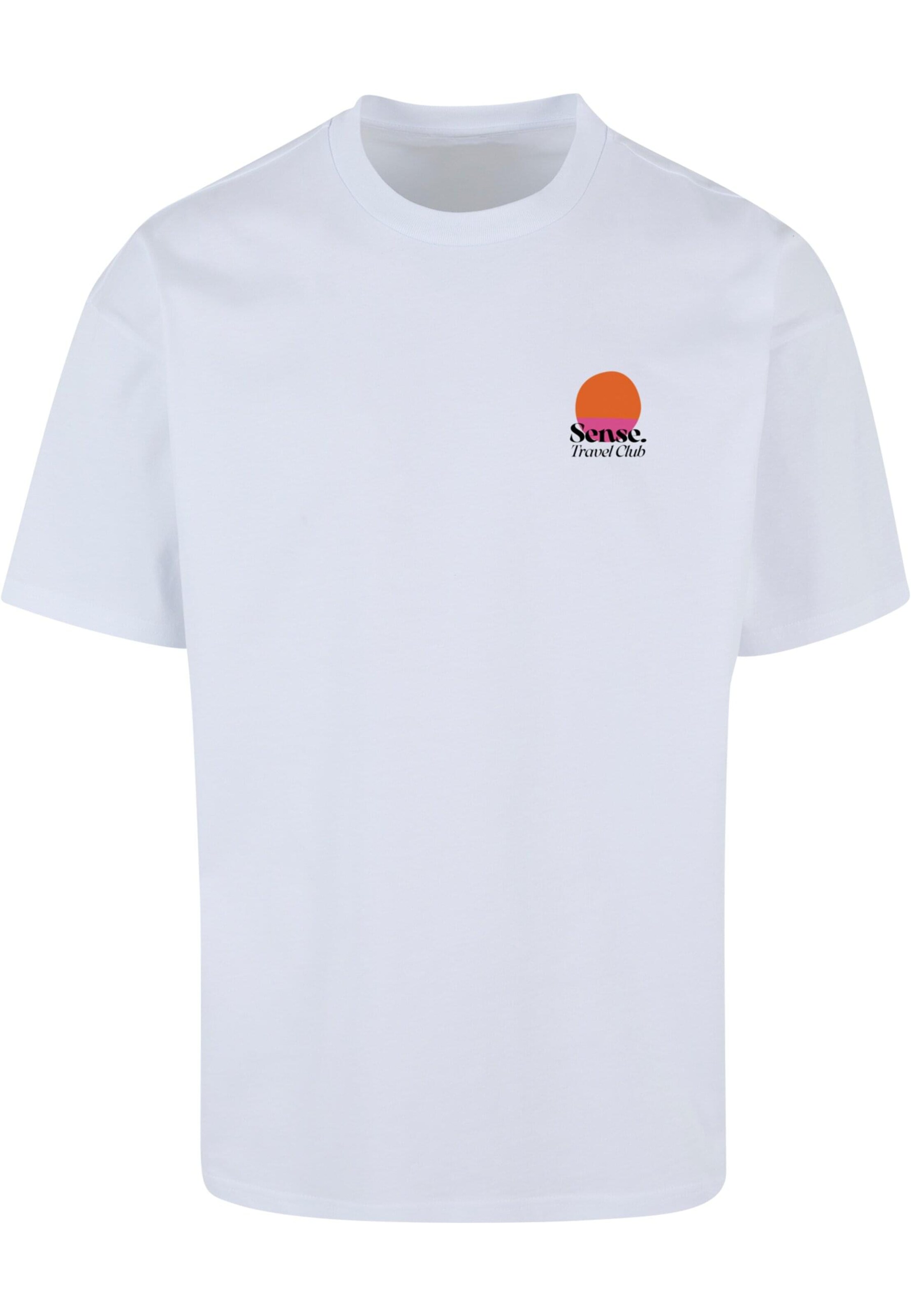 9N1M SENSE Koszulka 'SENSE TRAVEL CLUB' w kolorze biały: przód