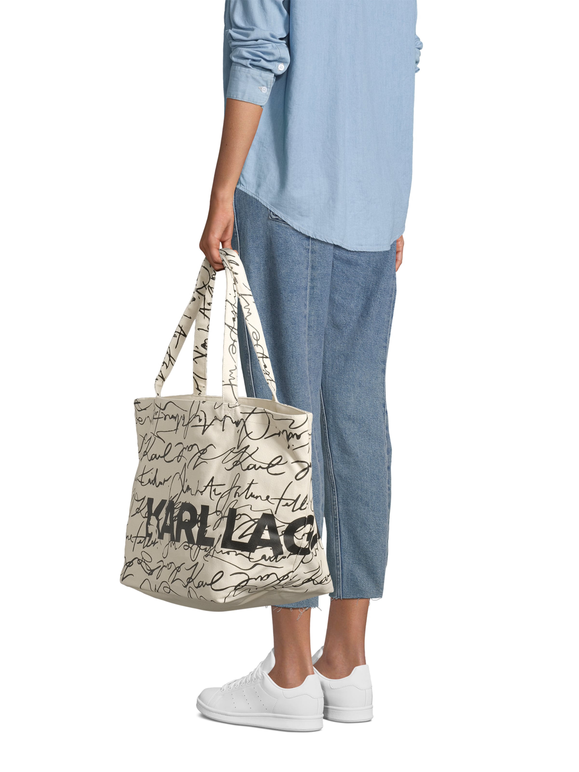 Cabas 'Essential' Karl Lagerfeld en beige : devant