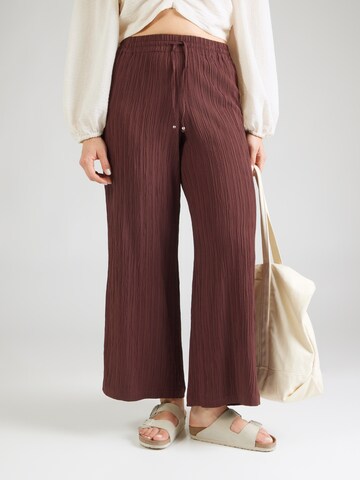 ONLY Carmakoma Zvonové kalhoty Kalhoty 'CARMUNICH MW WIDE CRINKLE PANT PNT' – hnědá: přední strana