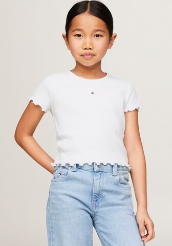 TOMMY HILFIGER T-shirt 'ESSENTIAL' i vit: framsida