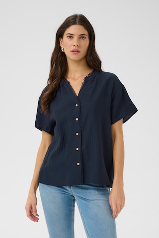 Cream Blouse 'Lori' in Blue: front