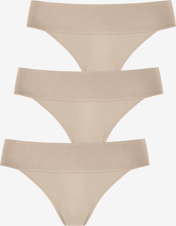 LASCANA Thong in Beige: front