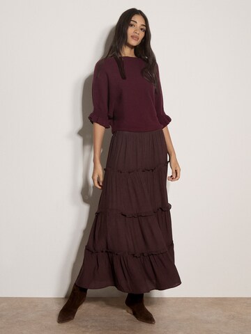 Apricot Soft Knit Batwing Top ' ' in Rot