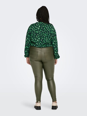 ONLY Carmakoma Skinny Pants 'Punk' in Green