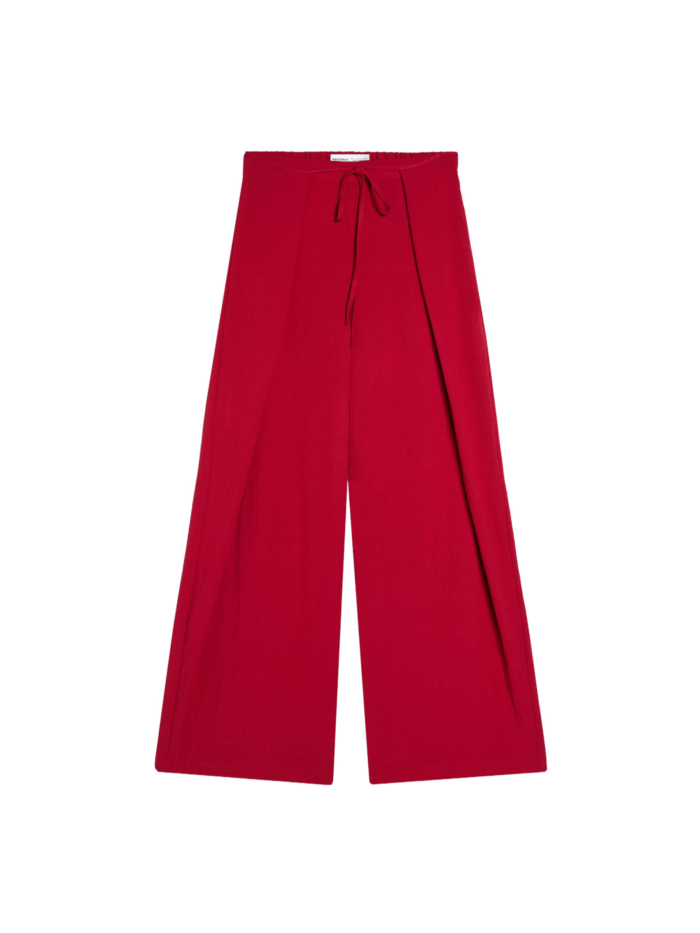 Bershka Wide Leg Hose in Rot: Vorderseite