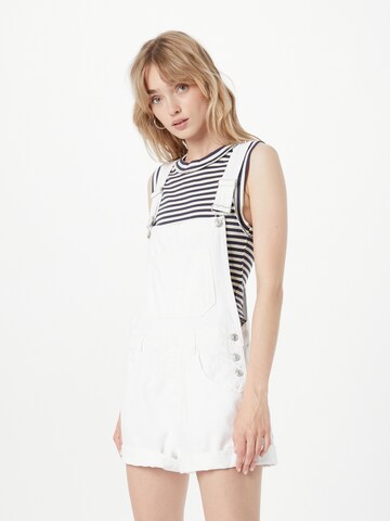 Free People - Regular Jardineira de ganga 'ZIGGY' em branco: frente