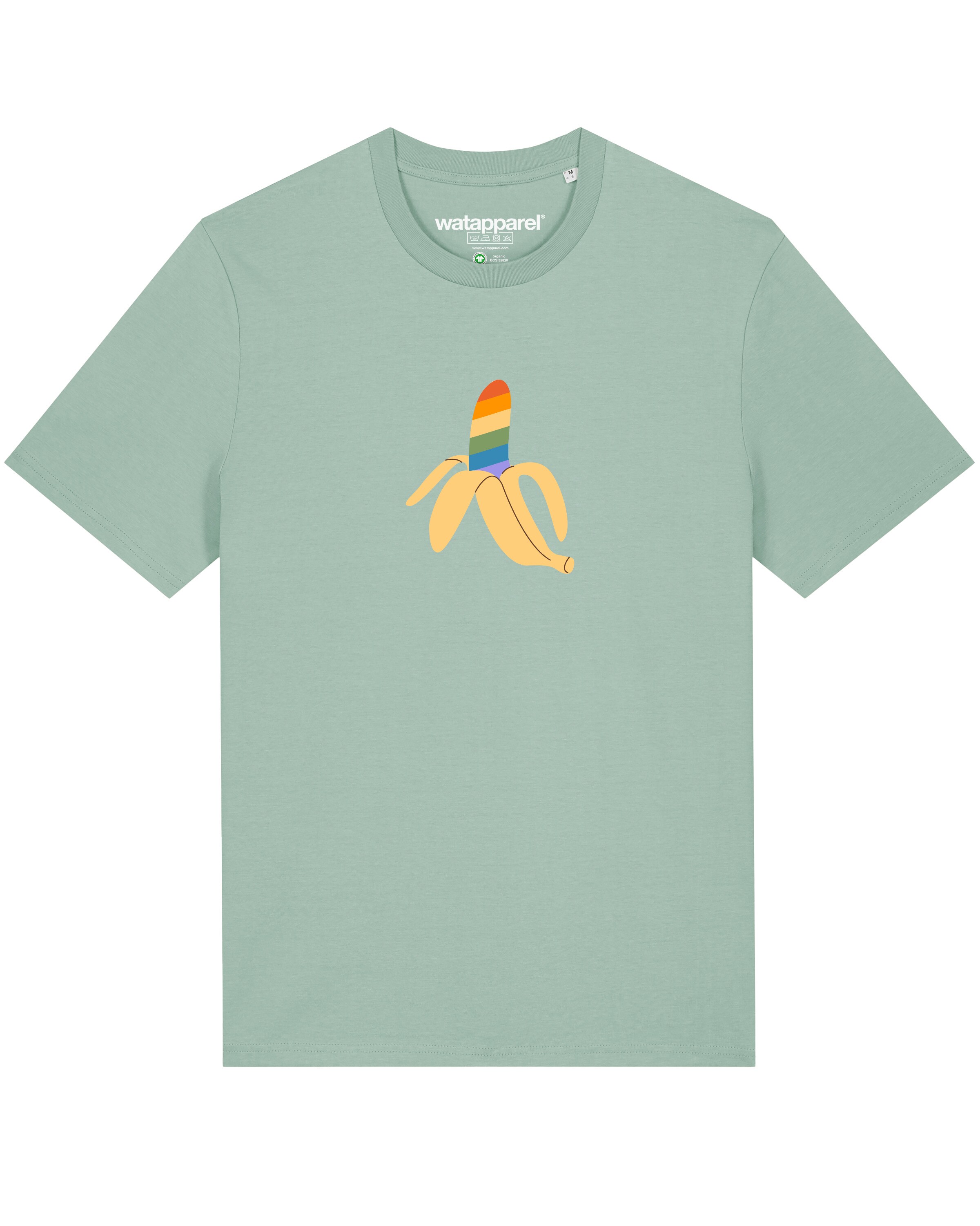 T-Shirt ' Rainbow Banana ' Watapparel en vert : devant