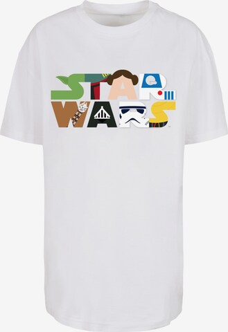 Maglia extra large 'Star Wars Character' di F4NT4STIC in bianco: frontale
