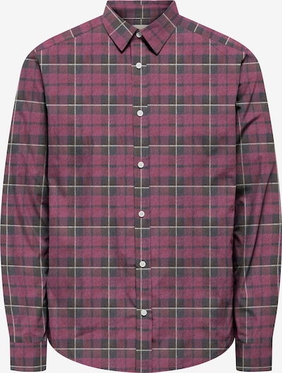 Marškiniai 'ONSKIM' iš Only & Sons, spalva – vyno raudona spalva / juoda / balta, Prekių apžvalga