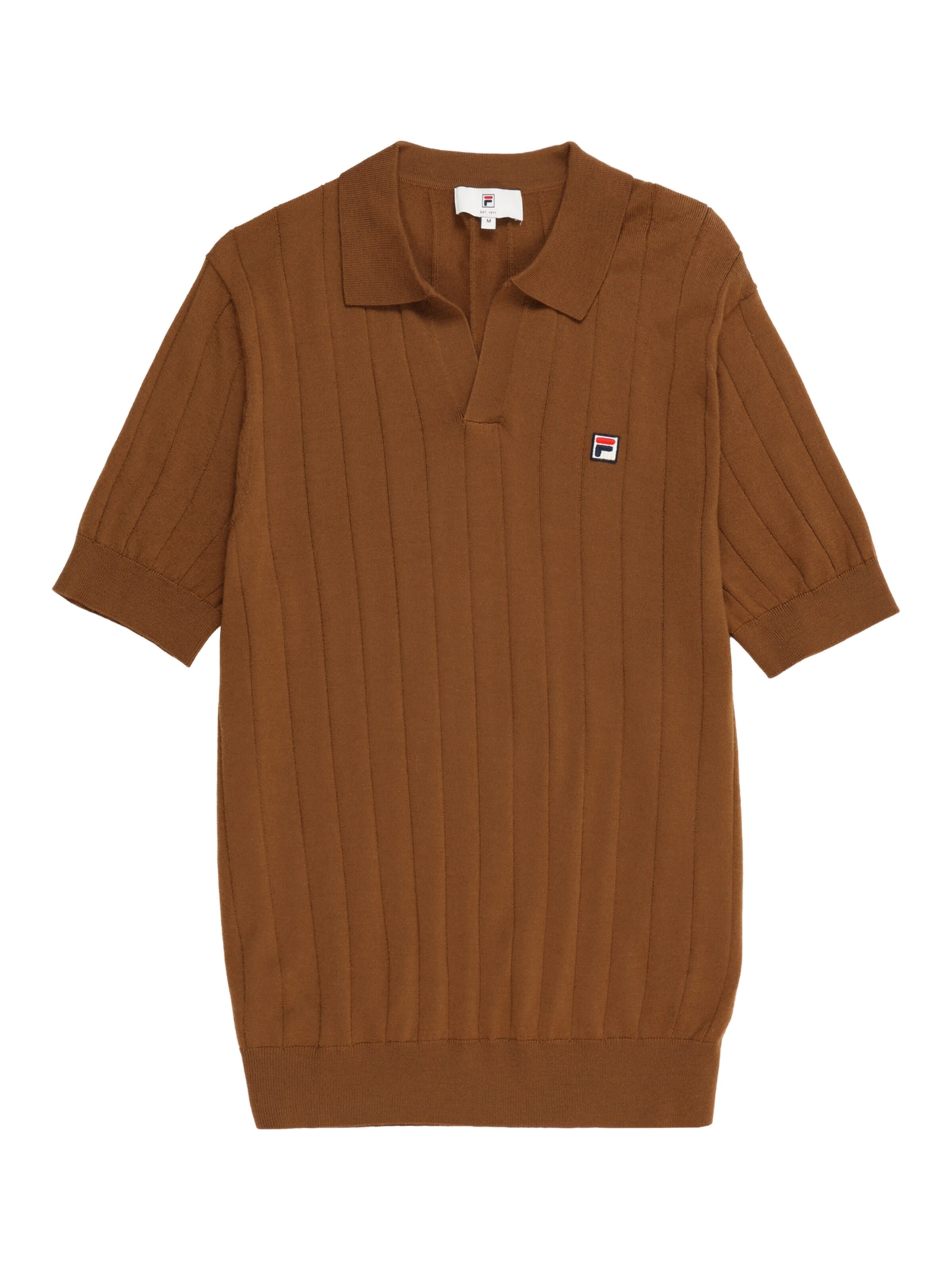 Maglietta 'DANTA regular merino knit polo shirt' di FILA in marrone: frontale