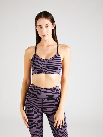 Low Support Soutien-gorge de sport 'Aeroimpact Light-Support Jacquard 3-Stripes' ADIDAS PERFORMANCE en violet : devant