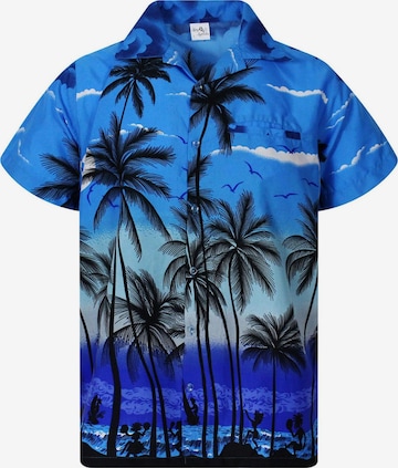 King Kameha Shirt 'Beach' in Blau: Vorderseite