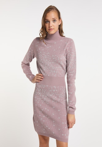 Rochie tricotat de la myMo at night pe roz: față