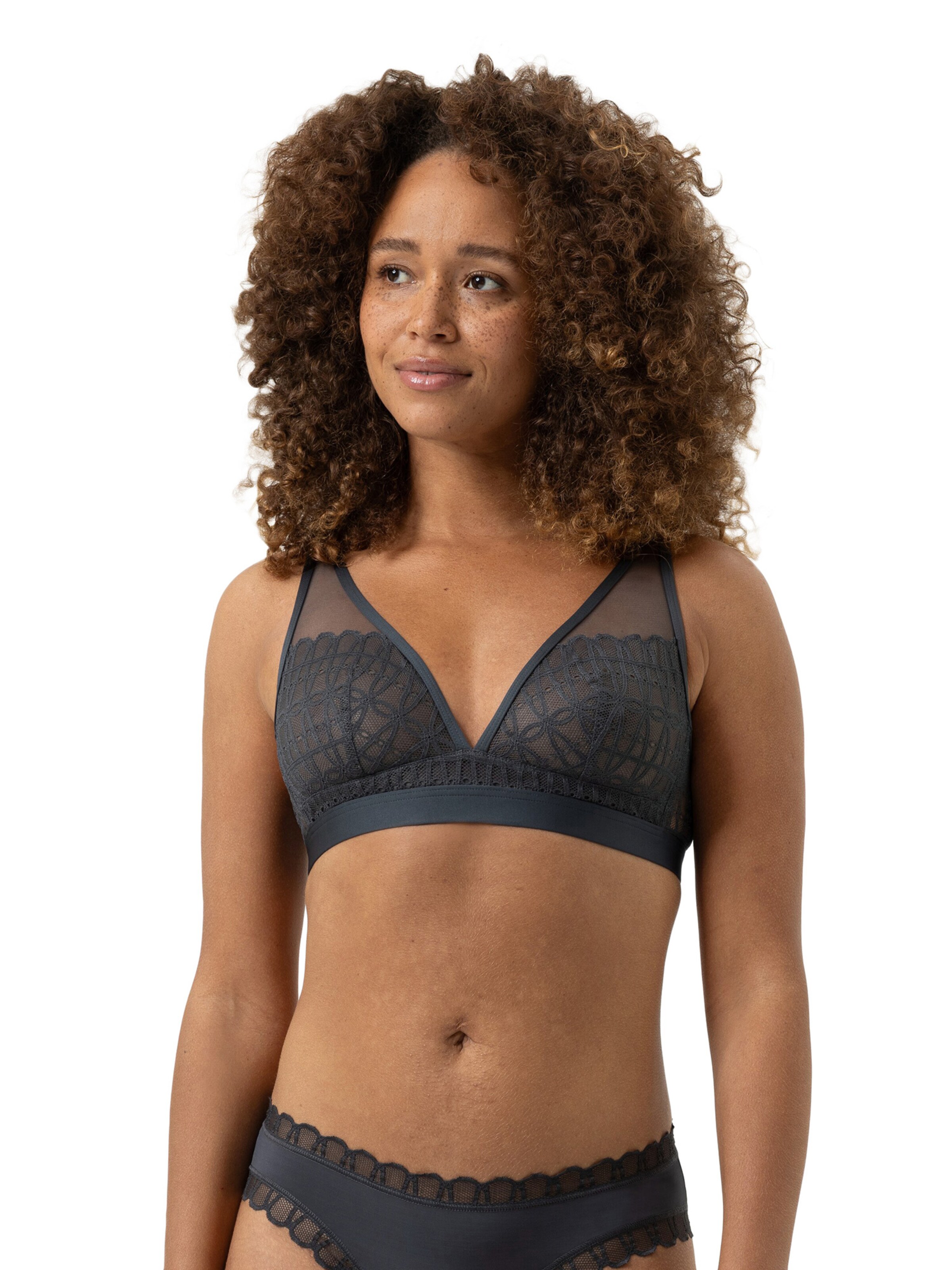 Mey Triangle Bra 'Poetry Temptation' in Grey: front