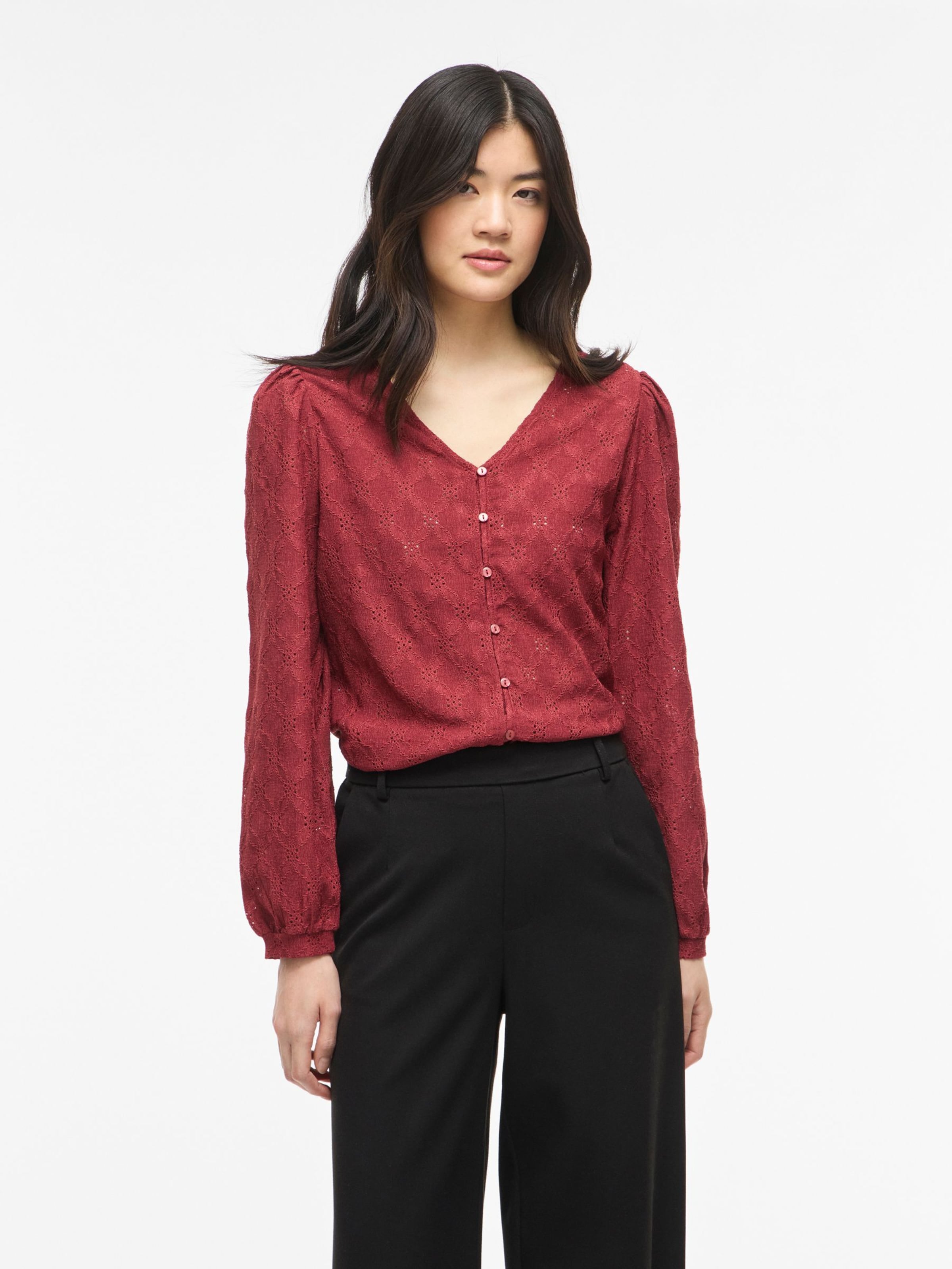 Camicia da donna di VILA in rosso: frontale