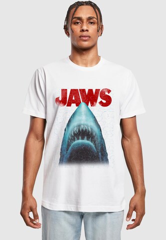 Merchcode T-Shirt 'Jaws' in Weiß: Vorderseite