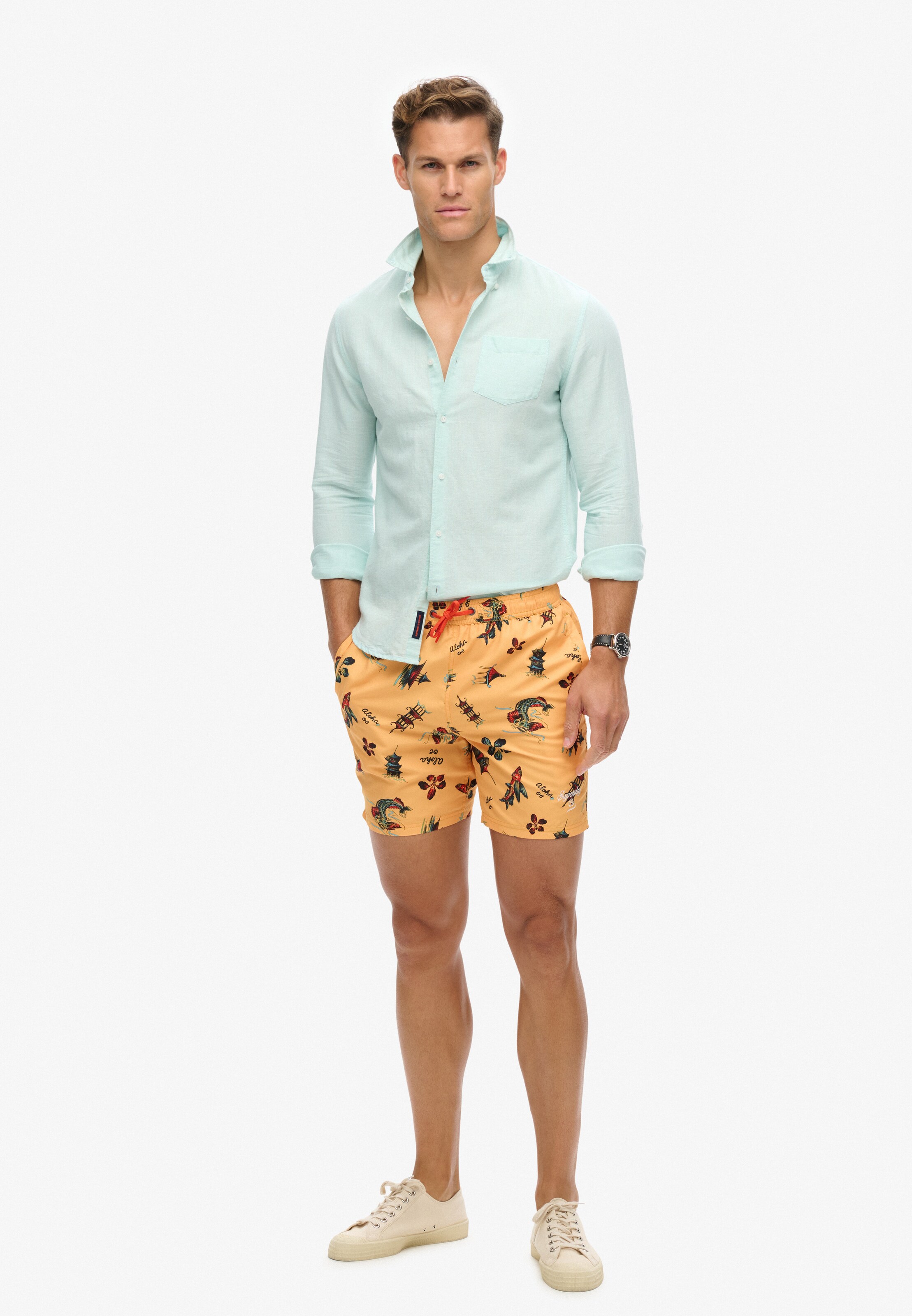 Shorts de bain '17"' Superdry en jaune