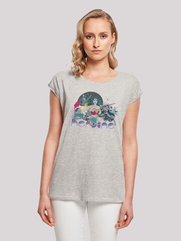 F4NT4STIC Shirt 'DC Comics Justice League Heroine' in Grijs: voorkant